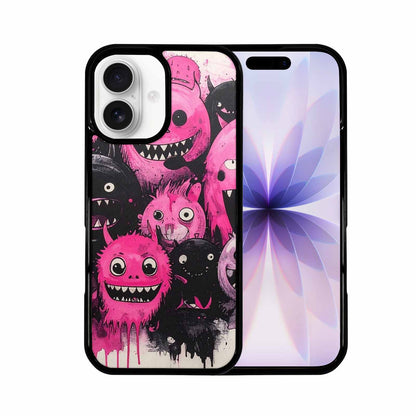 iPhone 17 Case — Black &amp; Pink Ink Cartoon Cute, Custom Printed Phone Case