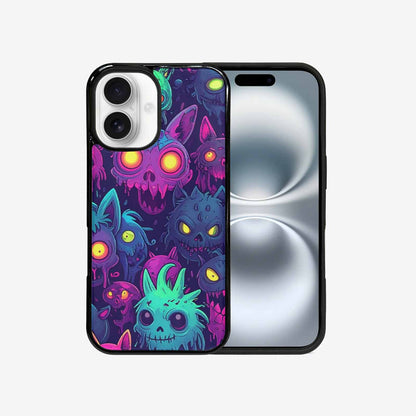 iPhone 16 Case — Mixed Toxic Glow Creature Pattern Hundreds, Personalized Phone Case