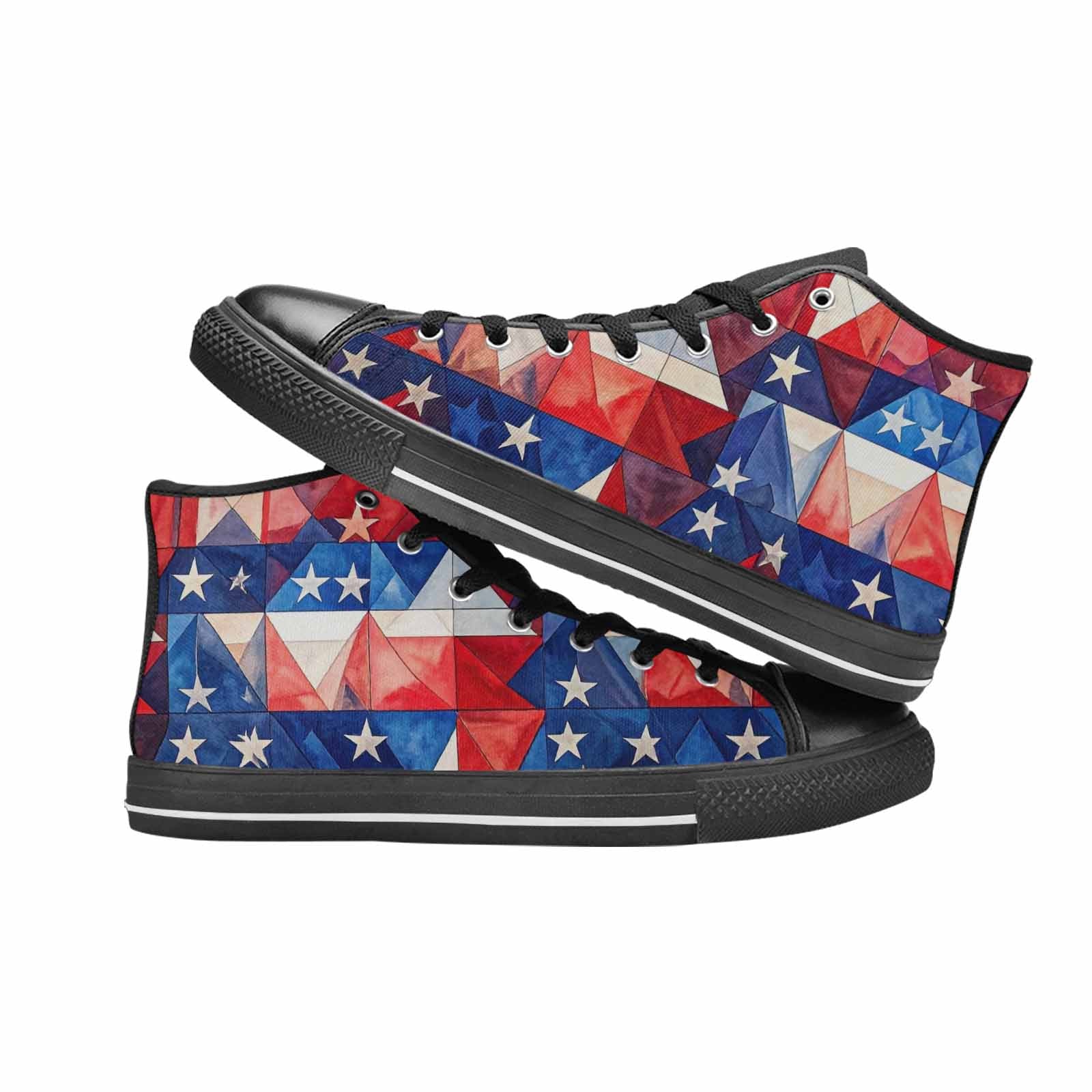 MEN'S American Flag Stars High Top Canvas Surreal Custom Shoes