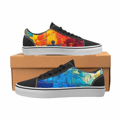 WOMEN'S Autism Puzzle Pieces Lace-Up Canvas Dreamcore Custom Shoes