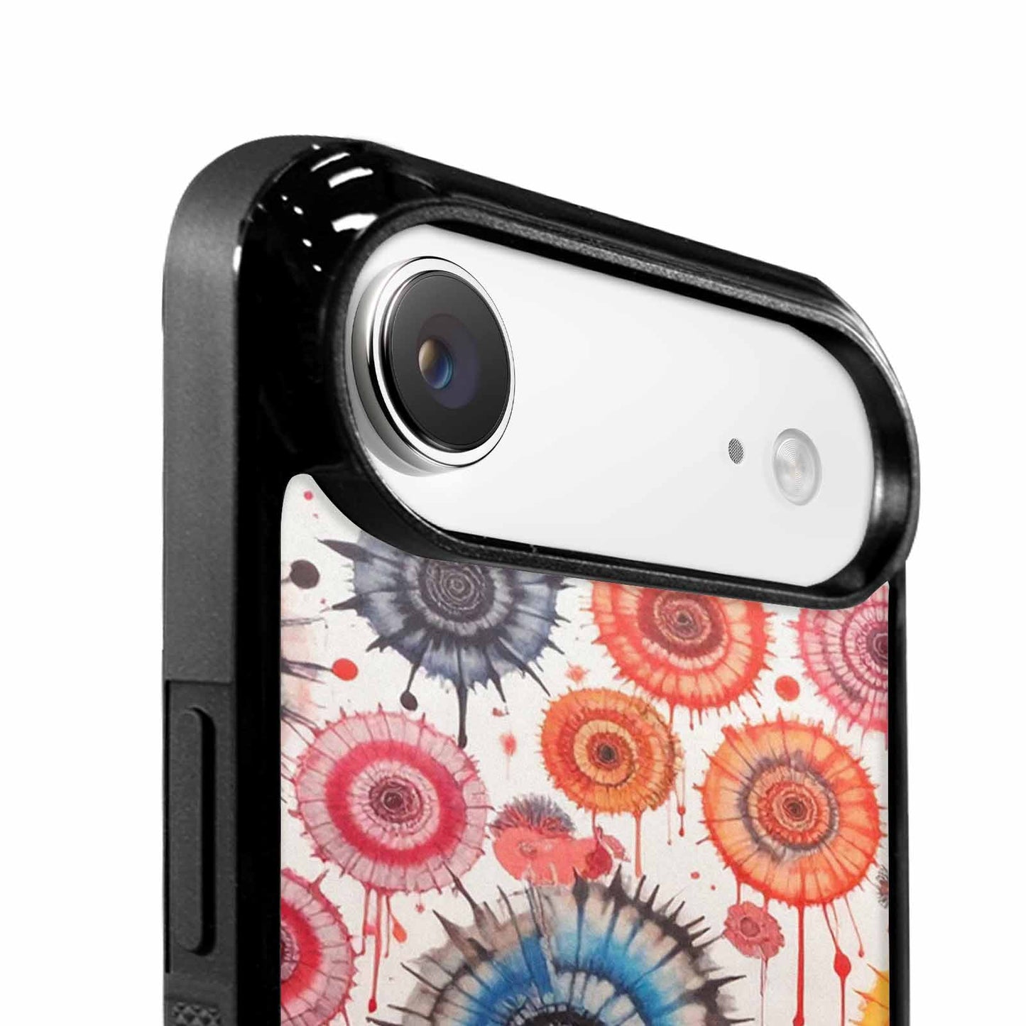 iPhone 17 Air Case — Tie Dye Swirls Black Red Tie, Custom Designed Case Cover