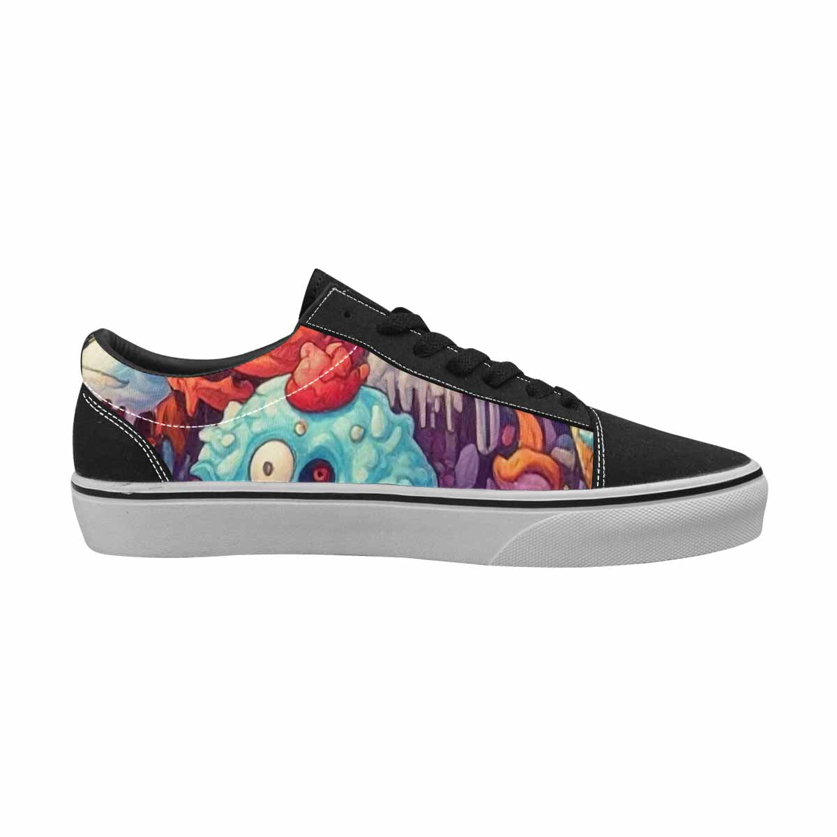 WOMEN'S Ice Cream Monsters  Lace-Up Canvas Wallpaper Art Custom Sneakers