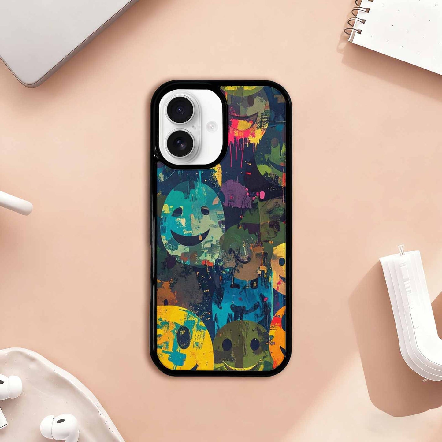iPhone 17 Case — Smiley Faces Camosmiley Faces Camo, Personalized Phone Case