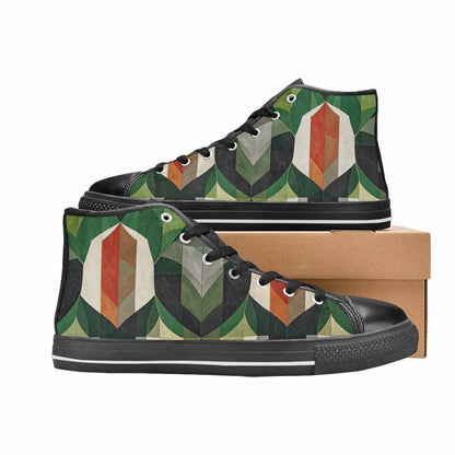 MEN'S Aromantic Flag Color High Top Canvas Vibrant Chaos Custom Shoes