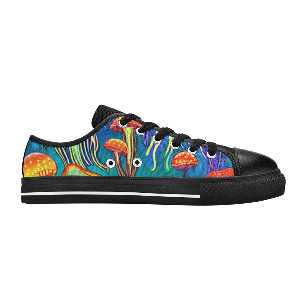 WOMEN'S Jellyfish Vibrant Mushroom Art Canvas Dreamcore Shoes