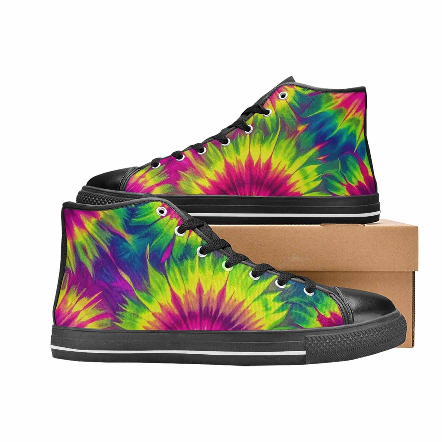 MEN'S Tie Dye - High Top Canvas Y2K Custom Sneakers