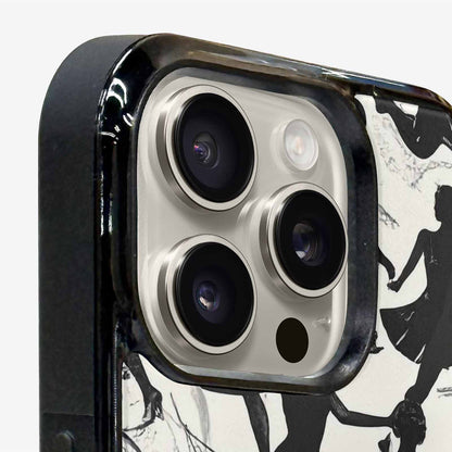 iPhone 16 Pro Max Case — Bold Dancing Figure Line Art Pattern, Unique Phone Case Design