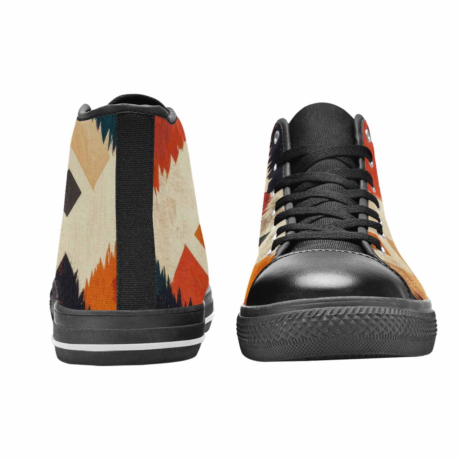 MEN'S Southwestern Geometric Diamond High Top Canvas Neon Fantasy Shoes