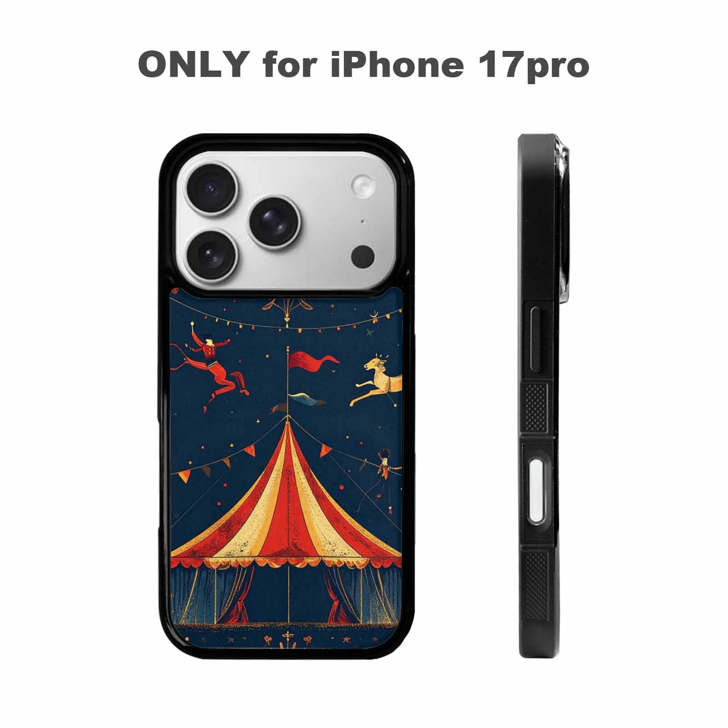 iPhone 17 Pro Case — Vintage Circus Art Pattern Retro Vintage, Custom Printed Phone Case