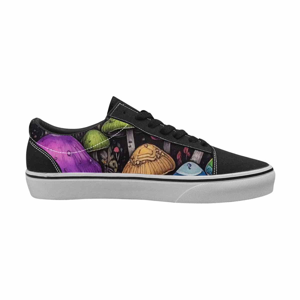 WOMEN'S Rainbow Drip Mushrooms Lace-Up Canvas Kaleidoscope Sneakers