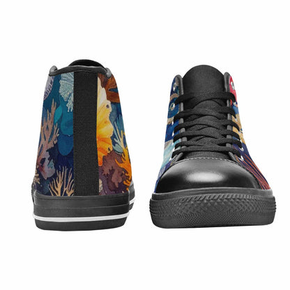 WOMEN'S Fish Scale Coral High Top Canvas Dreamcore Shoes