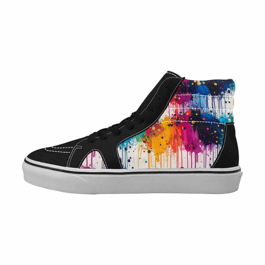 WOMEN'S Paint Splatter High Top Canvas Grunge Shoes