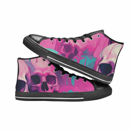 MEN'S Thousands Of Skulls High Top Canvas Wallpaper Art Shoes