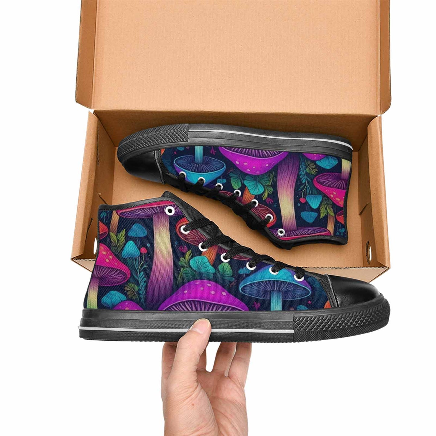 MEN'S Psychedelic Mushroom High Top Canvas Grunge Shoes