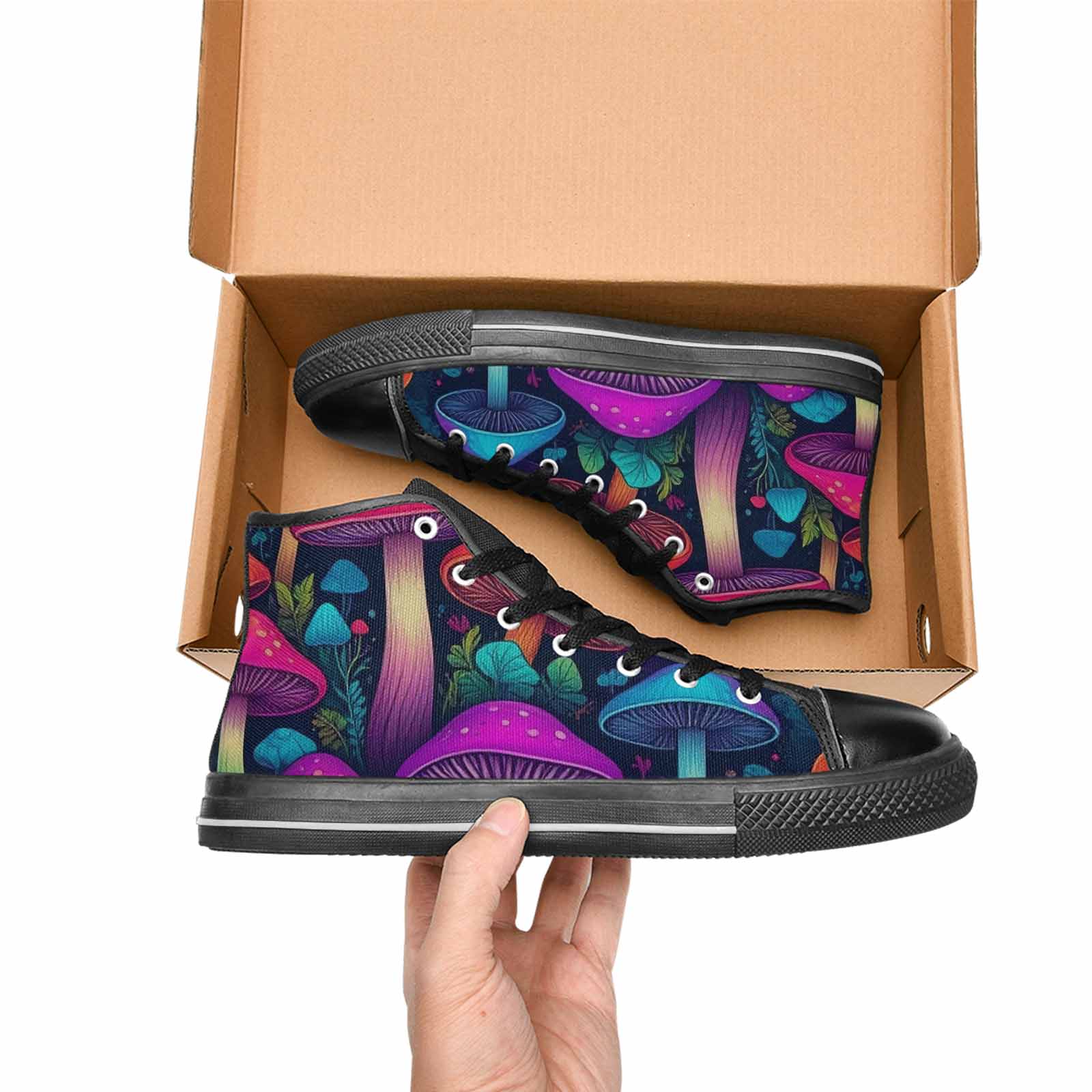 MEN'S Psychedelic Mushroom High Top Canvas Grunge Shoes