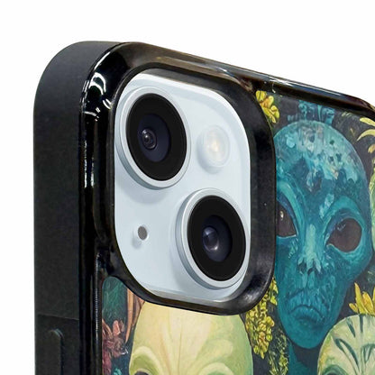 iPhone 15 Plus Case — Aliens Pattern Hundreds Of Sma Bcn, Custom Printed Phone Case