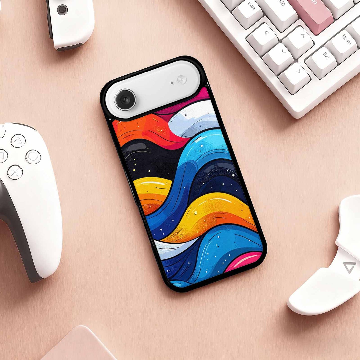 iPhone 17 Air Case — Glossy Winter Wave Seamless Cartoon Cute, Custom Designed Case Cover