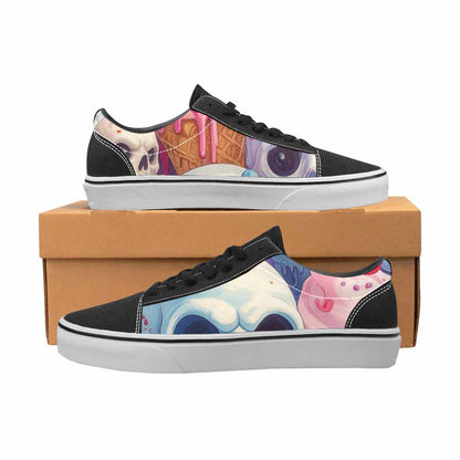 WOMEN'S Ice Cream Monsters  Lace-Up Canvas Vibrant Chaos Custom Sneakers