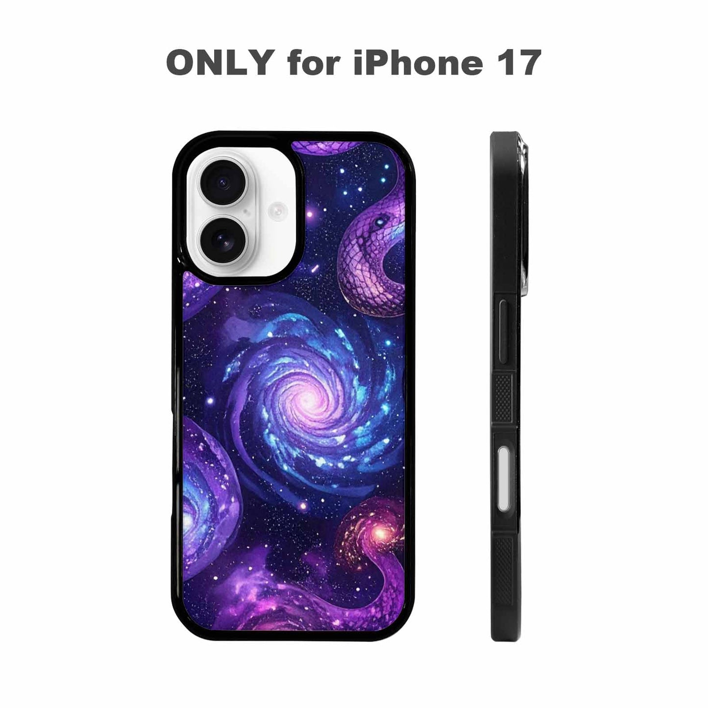 iPhone 17 Case — Galaxy Snake Print Galaxy Space, Custom Phone Case