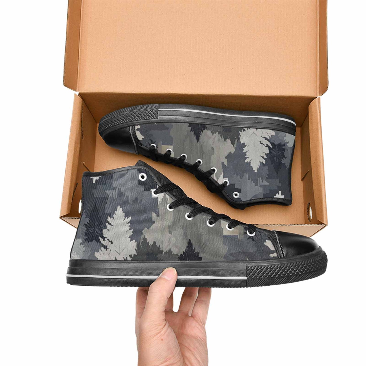 MEN'S Military Camouflage Blotch High Top Canvas Vivid Sneakers