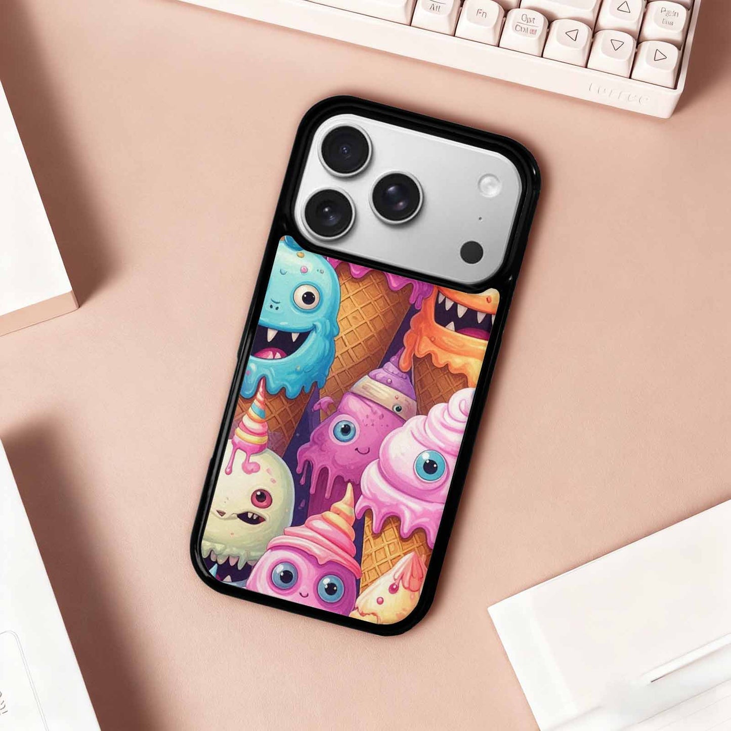 iPhone 17 Pro Case — Melting Icecream Cone Monster Original Art, Custom Phone Case