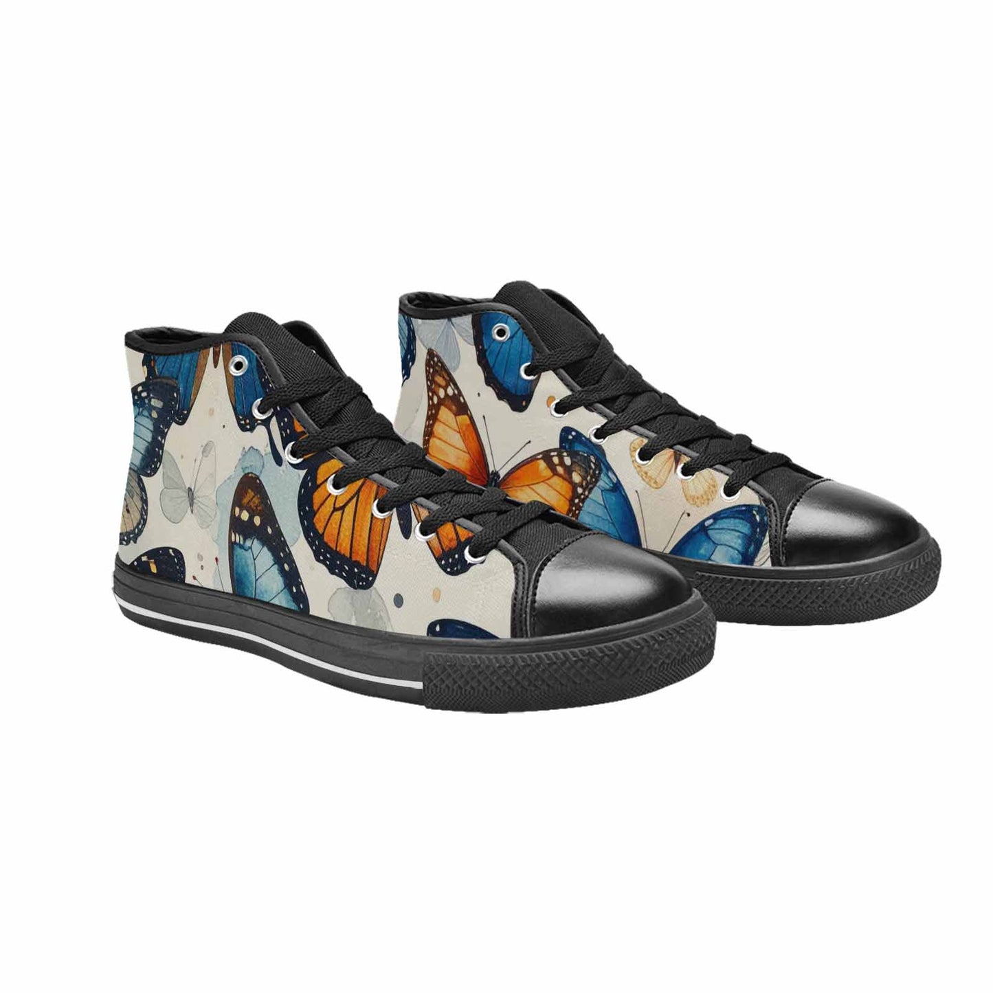 MEN'S Butterfly Wing High Top Canvas Dark Academia Custom Sneakers