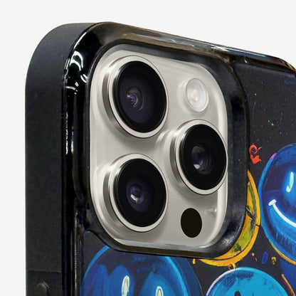 iPhone 16 Pro Case — Smiley Faces Glow Smiley Faces Pattern, Custom Designed Case Cover