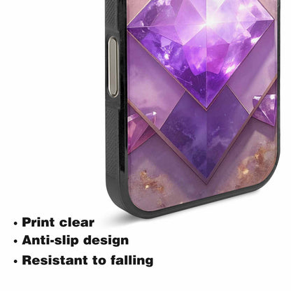 iPhone 16 Pro Case — Amethyst Crystal Art Pattern Personalized Phone, Unique Phone Case Design