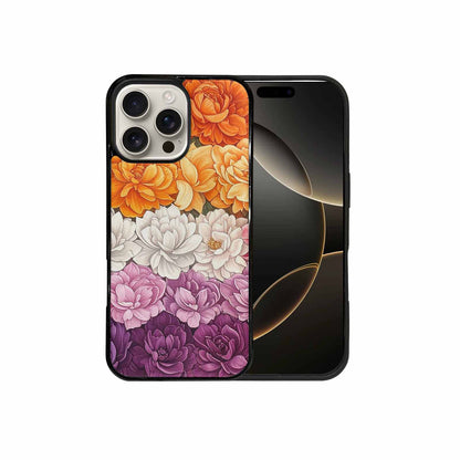 iPhone 16 Pro Max Case — Lesbian Flag Color Theme Small Rainbow, Customized Protective Case