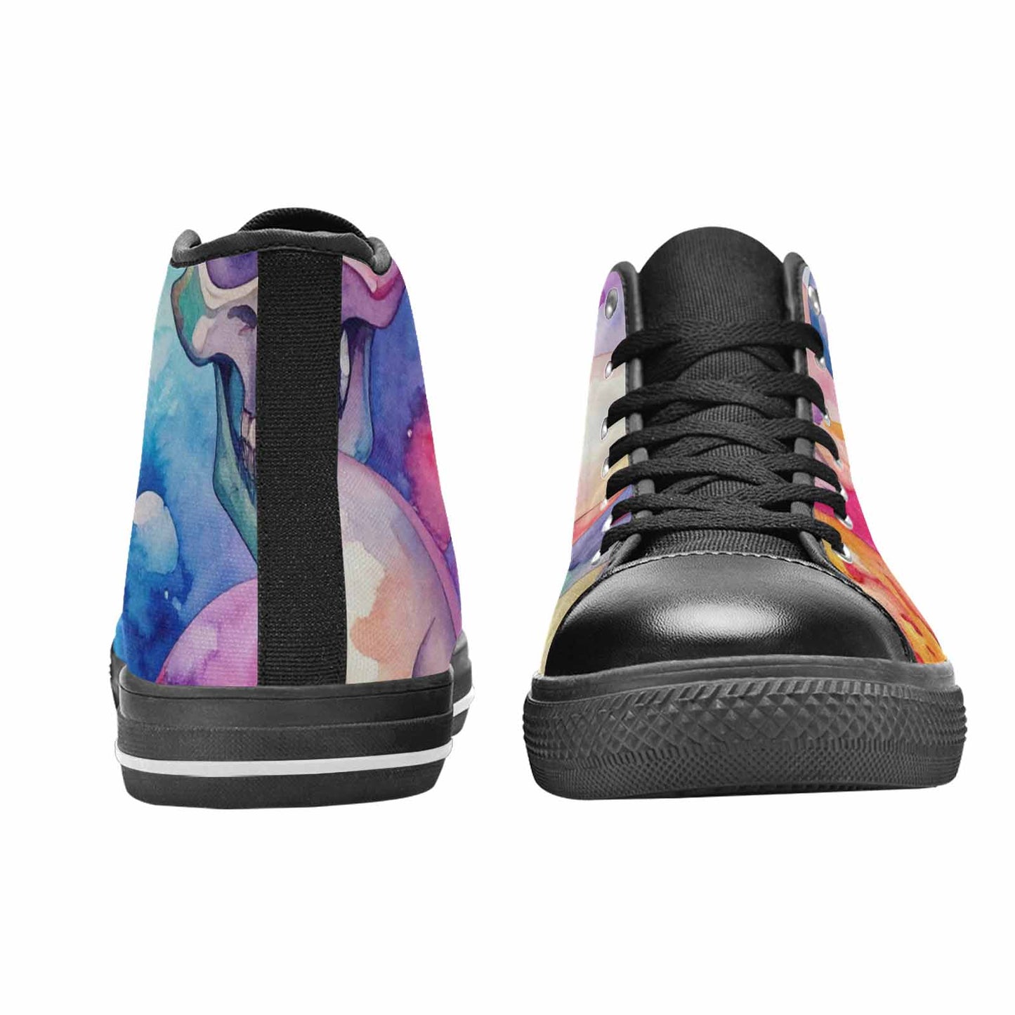 WOMEN'S Kulls - Watercolor High Top Canvas Cottagecore Custom Sneakers