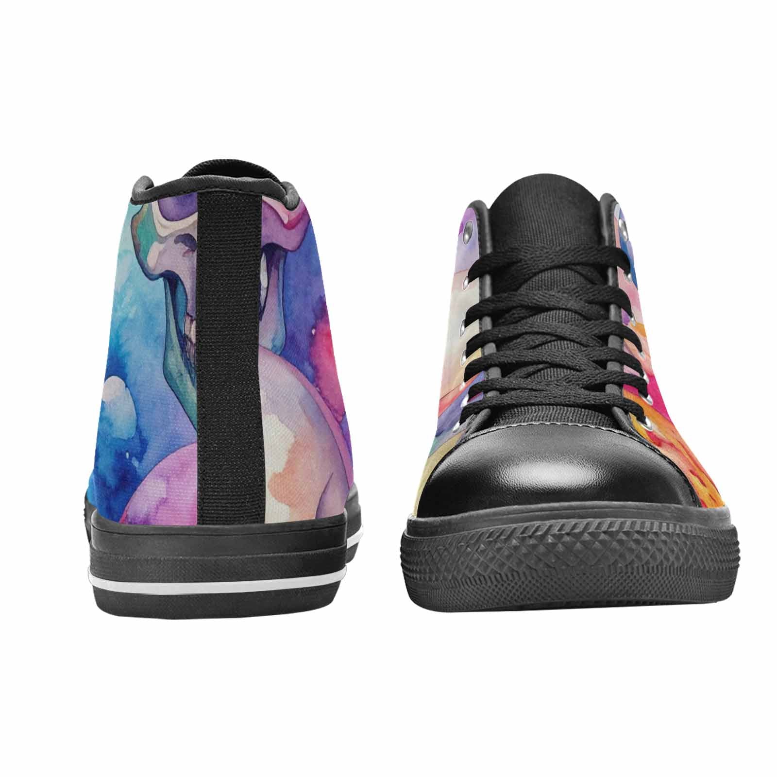 WOMEN'S Kulls - Watercolor High Top Canvas Cottagecore Custom Sneakers