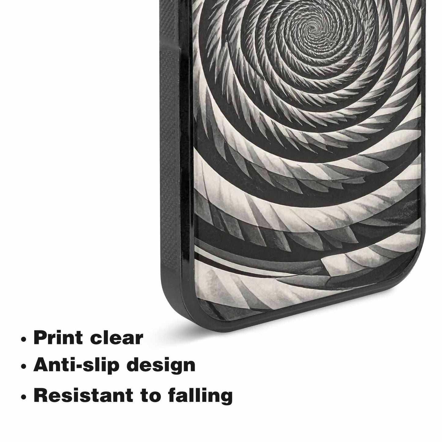 iPhone 15 Plus Case — Hypnotic Spiral Optical Illusion Motif High, Custom Made Phone Cover
