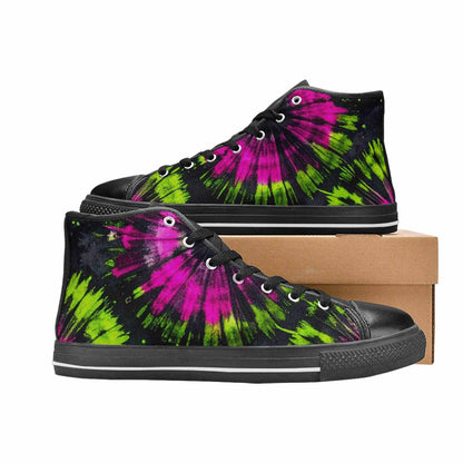 MEN'S Acid Wash Tie Dye Neon High Top Canvas Neon Fantasy Sneakers