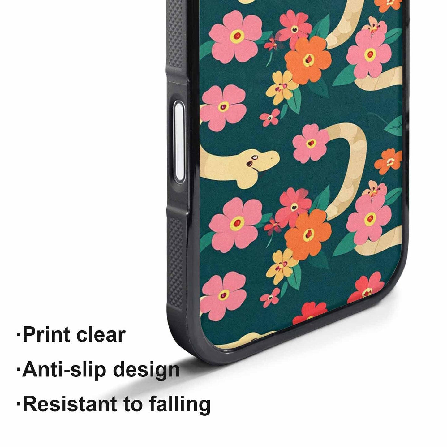 iPhone 17 Pro Max Case — Floral Snake Print Floral, Custom Print Case Cover