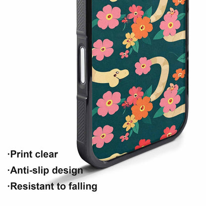 iPhone 17 Pro Max Case — Floral Snake Print Floral, Custom Print Case Cover