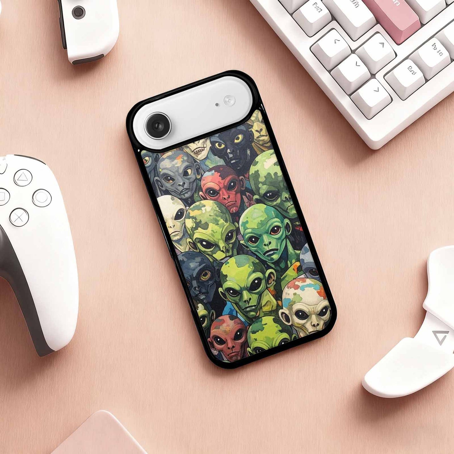 iPhone 17 Air Case — Aliens Camo Aliens Pattern Hundreds Alien, Custom Art Phone Cover