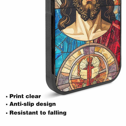 iPhone 15 Plus Case — Jesus Face Small Cross And Faith, Original Design Phone Case