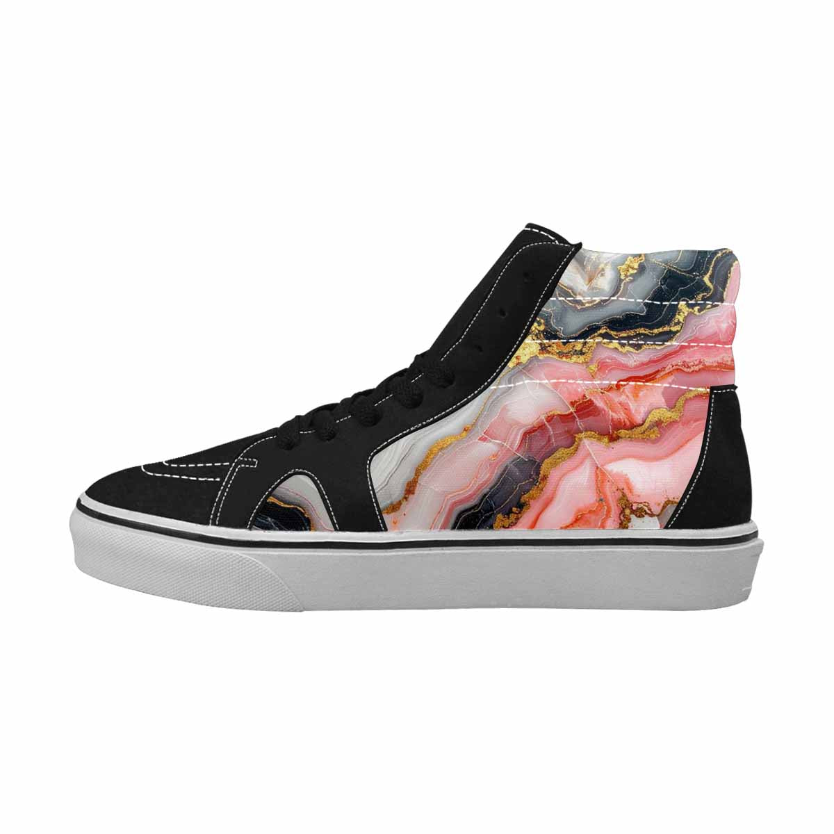MEN'S Marble Vein High Top Canvas Melting Art Custom Sneakers