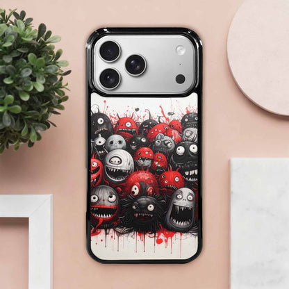 iPhone 17 Pro Max Case — Black &amp; Red Ink Cartoon Cute, Custom Designed Case Cover
