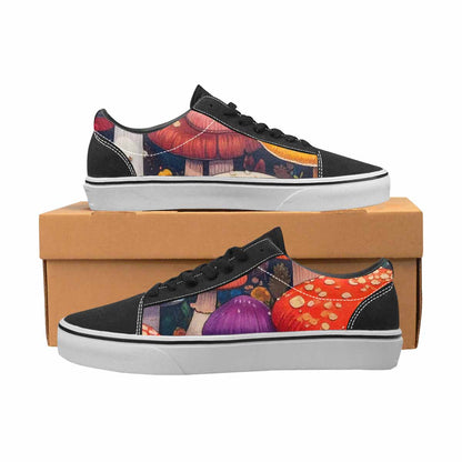 WOMEN'S Mushrooms (general) Mushrooms Pa Lace-Up Canvas Wallpaper Art Sneakers