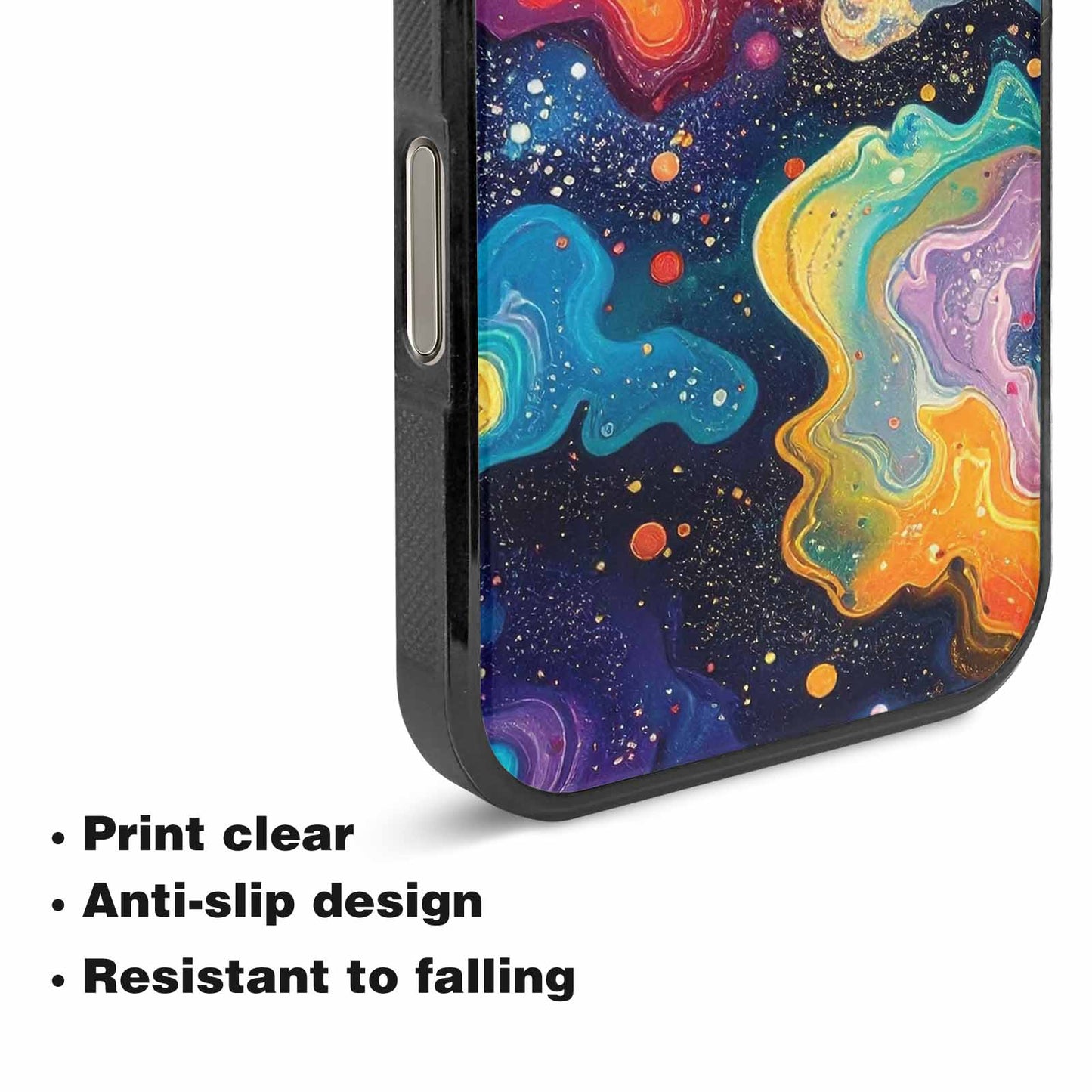 iPhone 16 Pro Case — Galaxy Art Colorful Cosmic Dust Small, Custom Print Case Cover