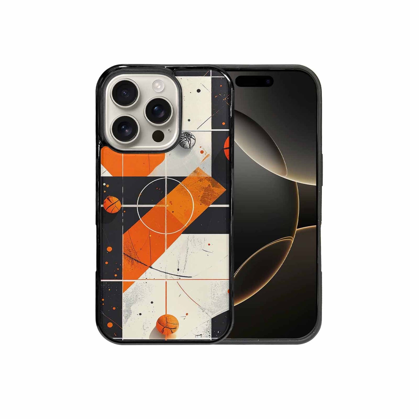 iPhone 16 Pro Case — Basketball Pattern Court Lines And Balls, Original Design Phone Case
