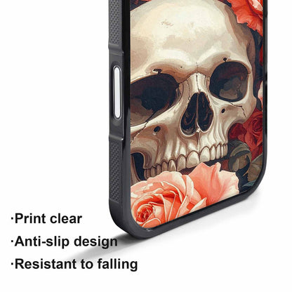 iPhone 17 Air Case — Skulls Roses Soft Airbrush Gothic Skulls, Unique Phone Case Design
