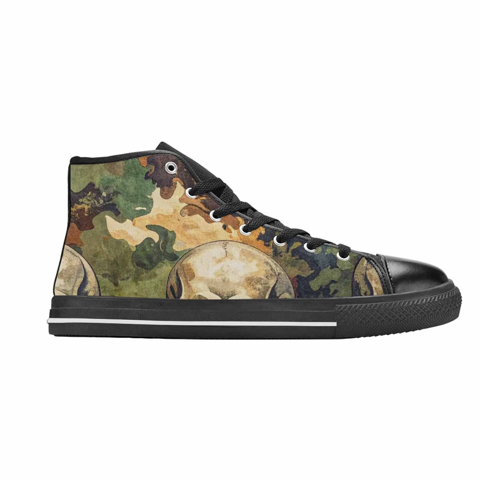 MEN'S Military Camo Skull High Top Canvas Dark Academia Sneakers