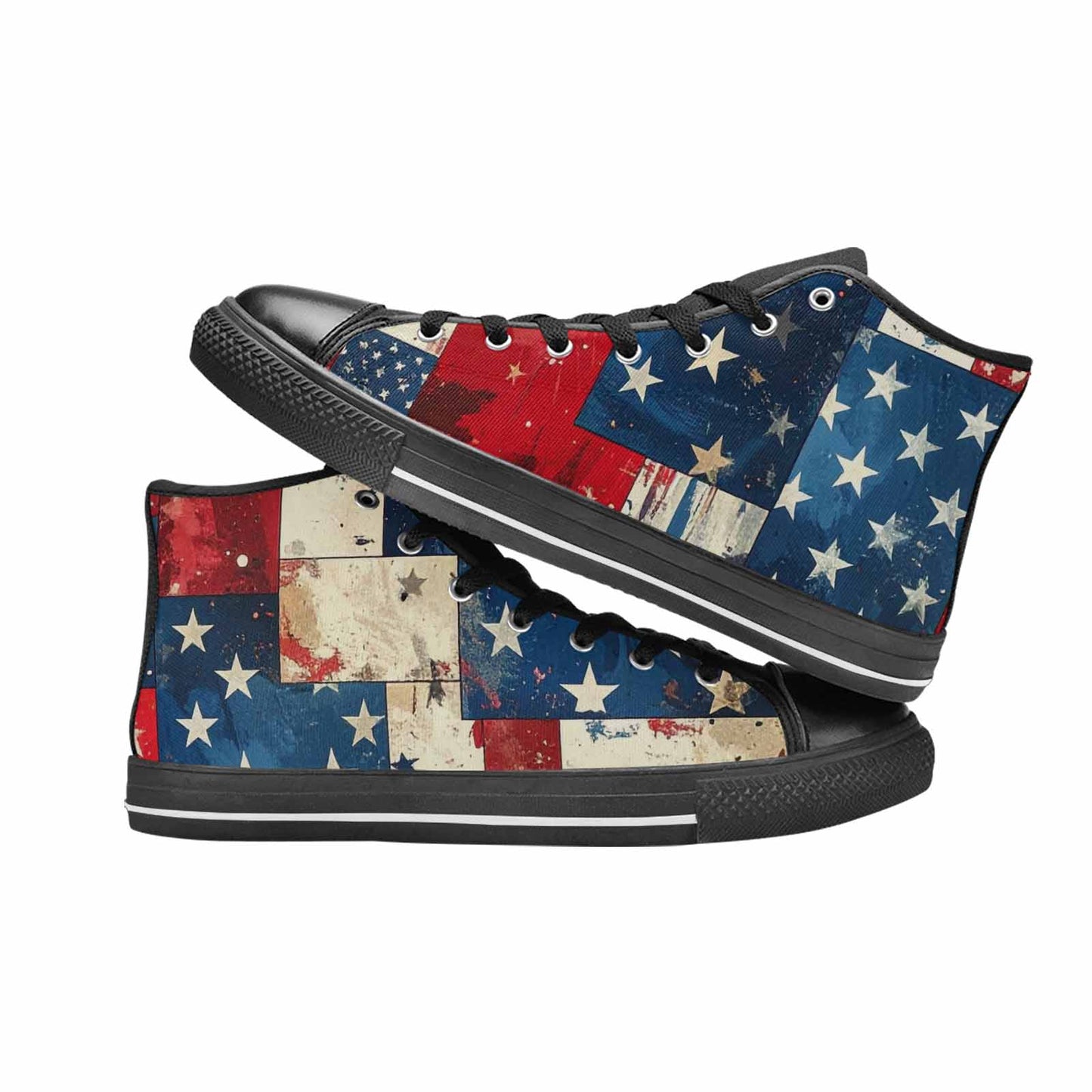 MEN'S American Flag Stars High Top Canvas Dark Academia Shoes