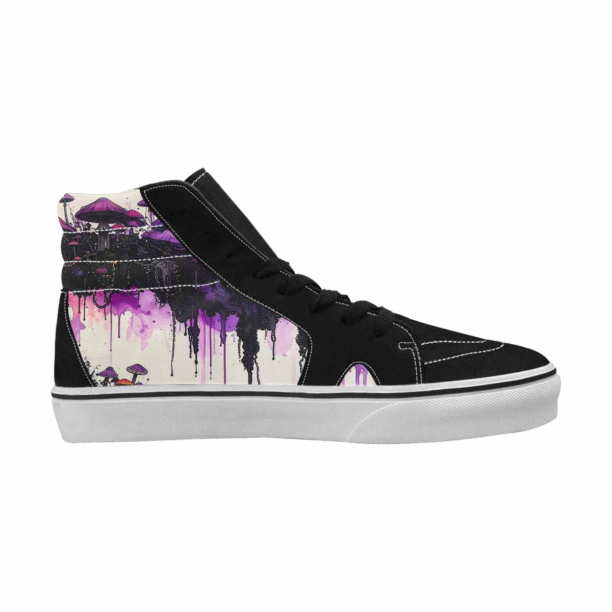 MEN'S Rainbow Drip Mushrooms High Top Canvas Dark Academia Sneakers