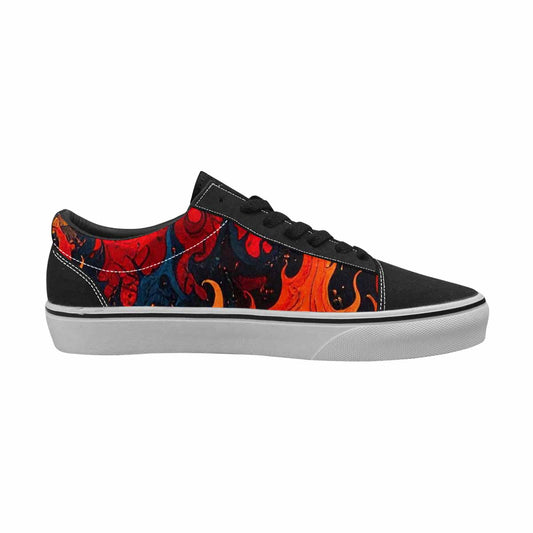 MEN'S Flame Burst Lace-Up Canvas Vibrant Chaos Custom Sneakers