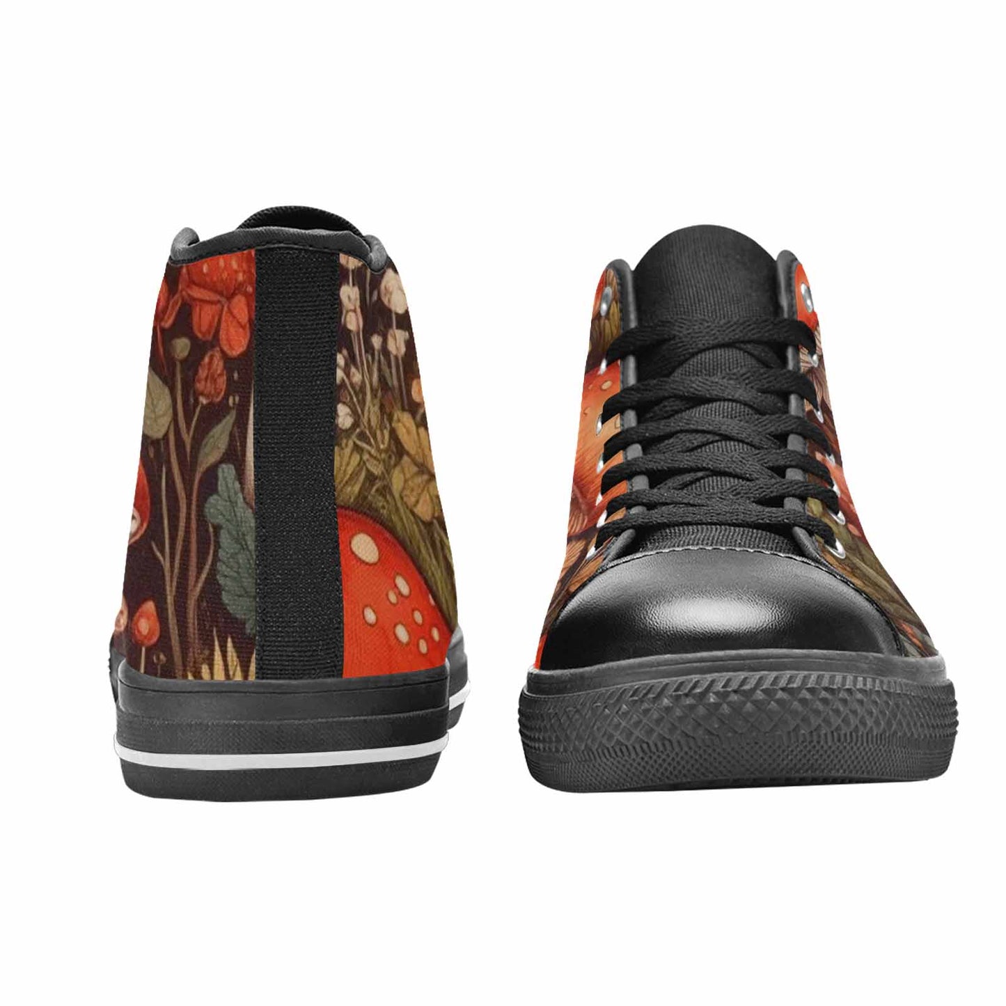 MEN'S Mushroom High Top Canvas Dark Academia Custom Sneakers