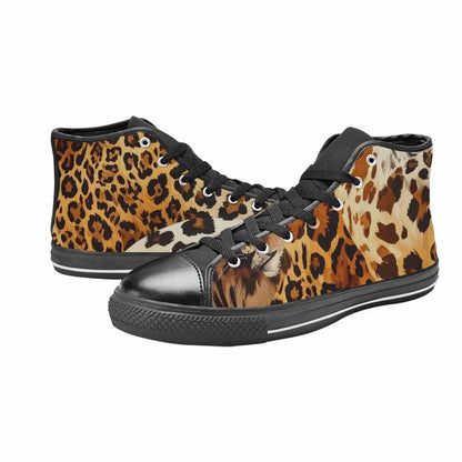 MEN'S Animal Print High Top Canvas Neon Fantasy Custom Shoes