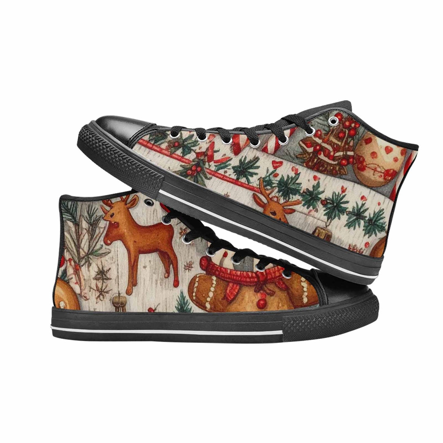 WOMEN'S Christmas Holly Snowflake High Top Canvas Y2K Shoes